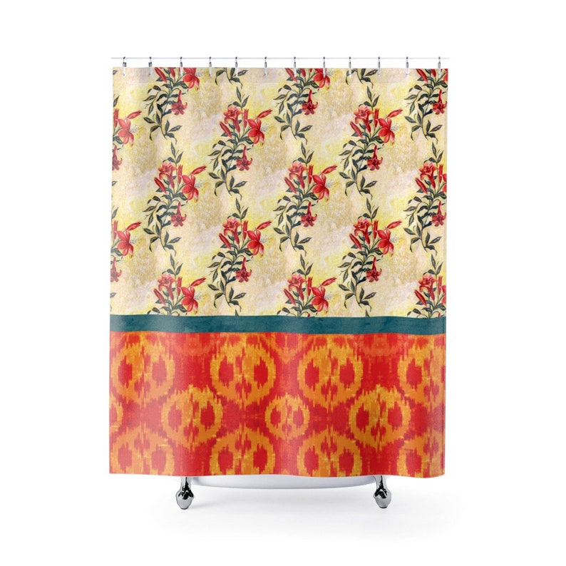 Shabby Chic Shower Curtain Boho Shower Curtain Floral Etsy