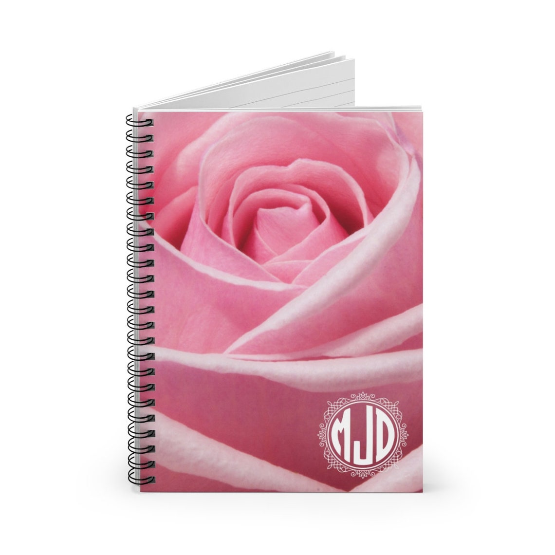 Personalized Notebook Cover Rose Notebook Monogram Notebook Etsy