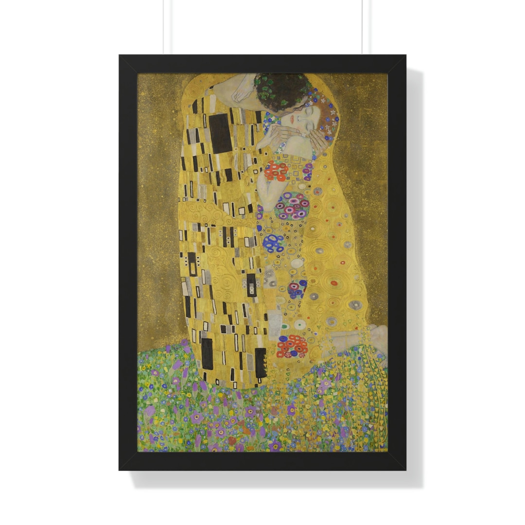 GUSTAV KLIMT the Kiss Fine Abstract Art Painting Framed Vertical Poster ...