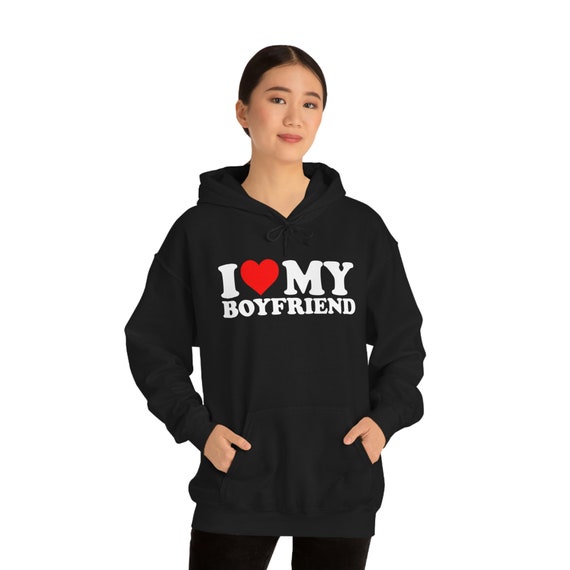 I Heart My BOYFRIEND Love Valentine Gf Gift Hooded HOODIE - Etsy.de