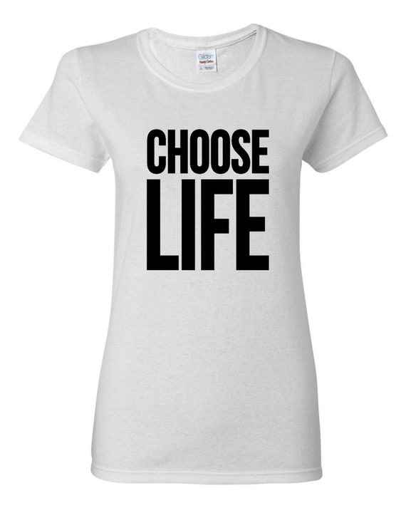 Womens Choose Life T-Shirt Script Lettering Womens Choose Life T-Shirt Script Lettering