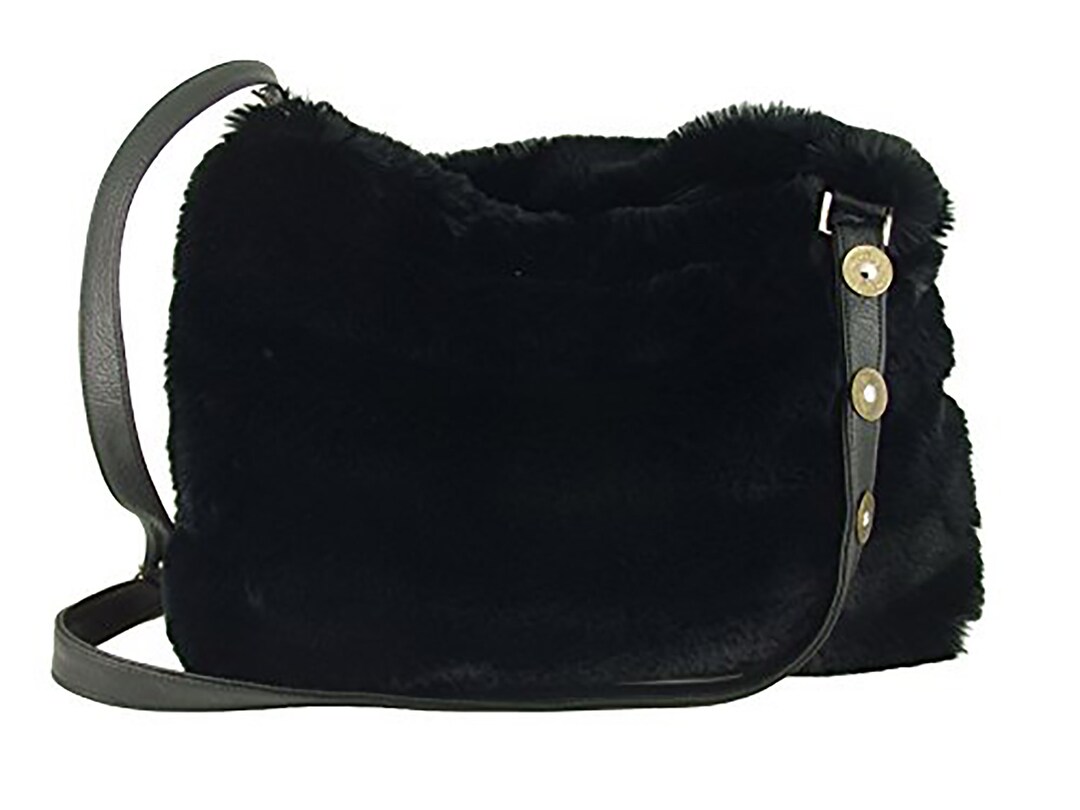 LONI Womens Faux Fur Crossbody Shoulder Bag Handbag Adjustable Shoulder