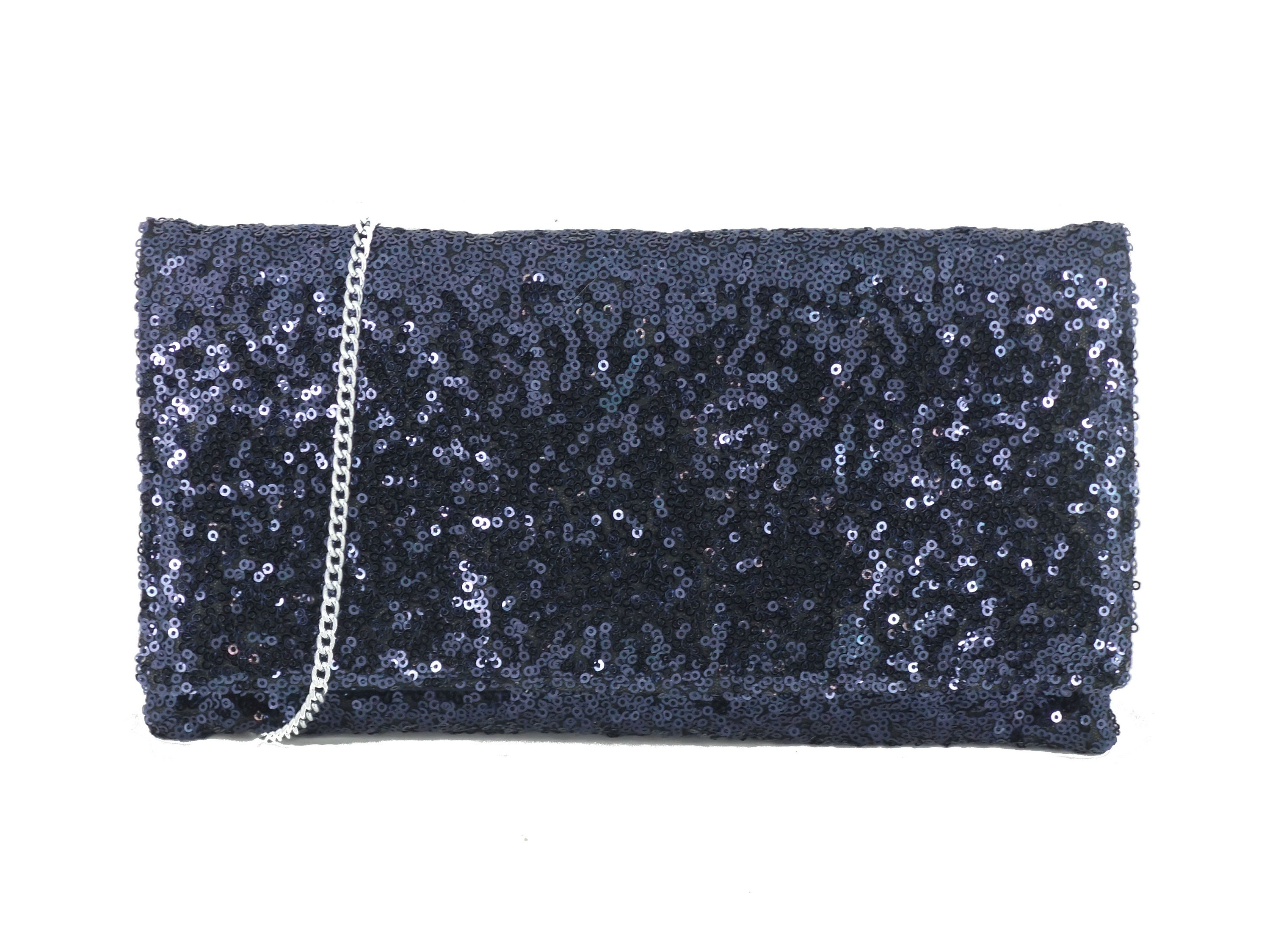 Blue glitter clutch bag outlet