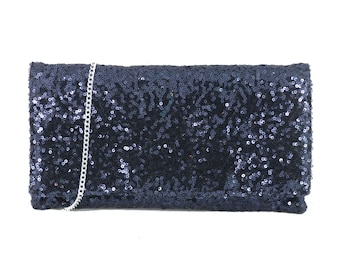 Clutch Bag Purse for Women Party Prom Evening Wedding Occasion Christmas Sequins Detachable Chain Shoulder Strap