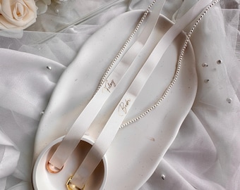 Gepersonaliseerde verlovingsringband met of zonder parels, geribbeld Kurdale