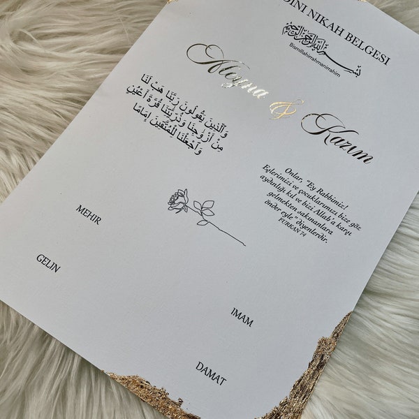 Certificato di matrimonio islamico Dini Nikah Belgesi