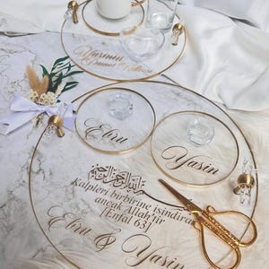 Premium acrylic engagement tray tepsisi transparent