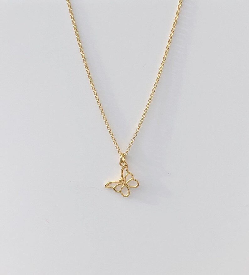 plain necklace with butterfly butterfly necklace butterfly pendant Butterfly necklace