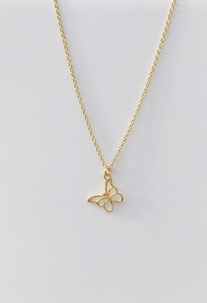 plain necklace with butterfly butterfly necklace butterfly pendant Butterfly necklace