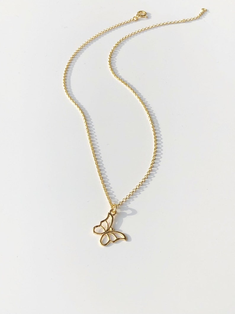 plain necklace with butterfly butterfly necklace butterfly pendant Butterfly necklace
