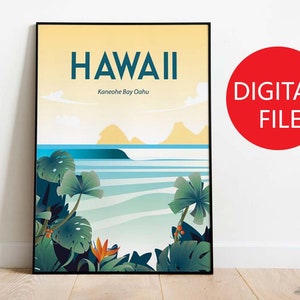 Hawaii  Poster | Travel Poster HawaiiTravel PosterHawaii Travel Poster, France Digital Download SIZE 16x20  inches