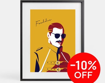 クイーン フレディ・マーキュリー 限定版オリジナルポスター サイン