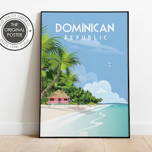 Dominican Republic travel poster Home Decor Wall sizes (inches) 8x10 12x16 12x18 16x20  18x24 24x36