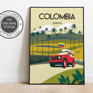 Colombia salento travel poster Colombia  palms tree Travel Poster, Wall Art, size 8x10 12x16 12X18 16X20 18x24 24x36 inches