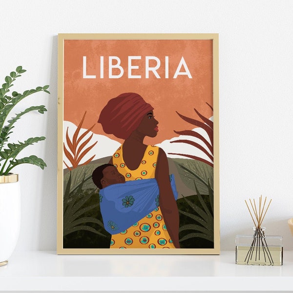Liberia vintage travel poster Travel Poster Sizes: (inches) 8x10 12x16 16x20 18x24 24x36