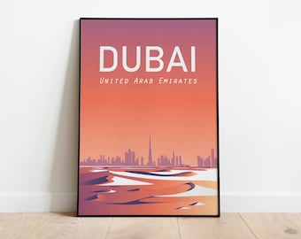 Dubai Skyscrapers Landscape at Night Giant Poster Art Print A0 A1 A2 A3 A4 Sizes