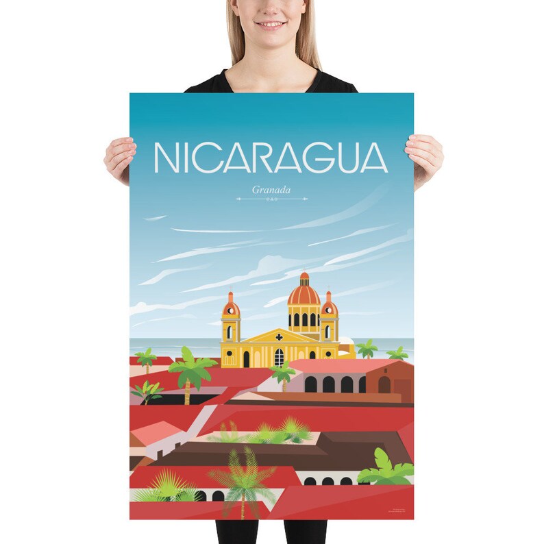 Nicaragua Granada Travel Poster Wall Art Print Digital Art - Etsy