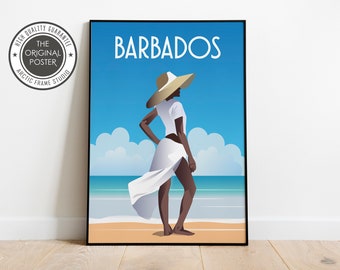 Barbados  Poster Print, Tropical Art, Vintage Travel Poster, 40x50 cm  Instant Digital Download
