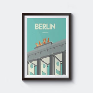 Brandenburg Gate Poster, Berlin, Germany Print. Poster. Travel Art. Wall Art. Digital Instant Digital Download A4 size