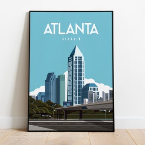 Atlanta Georgia travel poster digital Print,  size 39.5x 49.5 cm