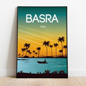 Basra Iraq Travel Poster wall art poster print ! Sizes: (inches) 8x10 12x16 18x24 24x36
