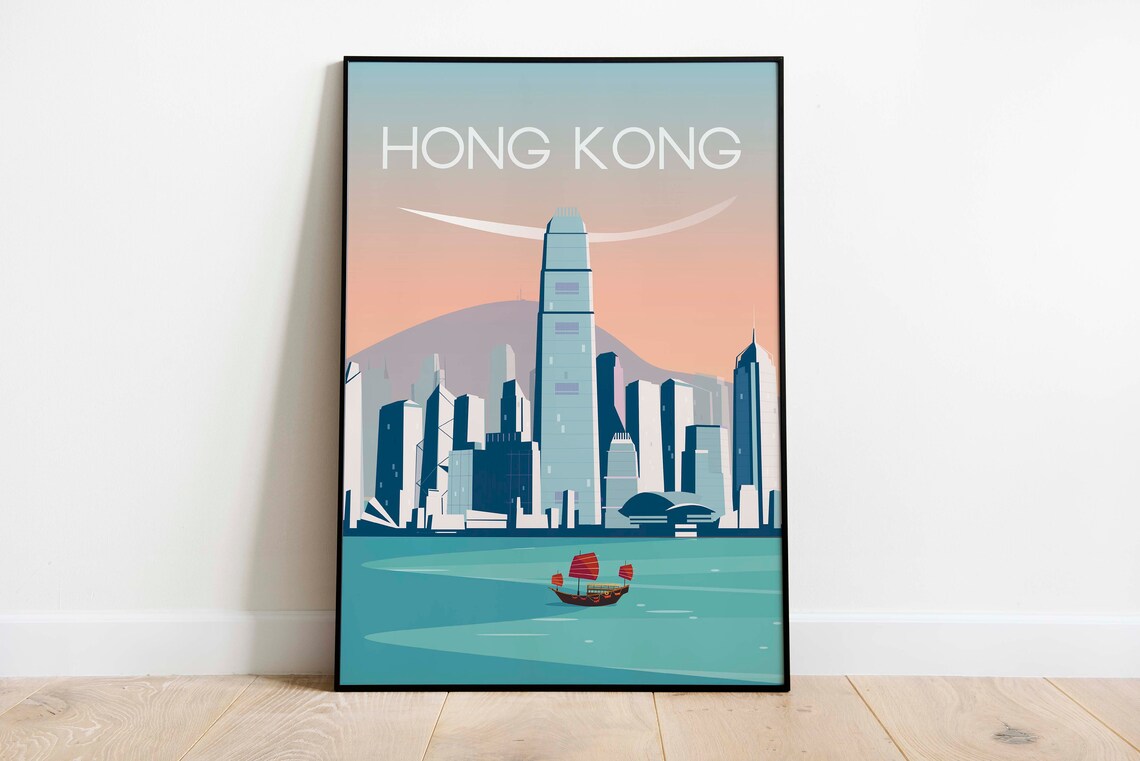 Hong Kong Print Hong Kongposter Hong Kongart Print Etsy