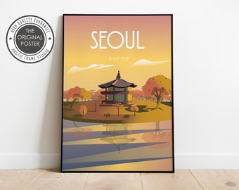 Seoul Korea travel poster Wall sizes (inches) 8x10 12x16 12x18 16x20 18x24 24x36