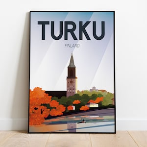 Turku Finlandia travel Poster - wall art print scandinavia poster/ Travel Poster Tamaños: (pulgadas) 8x10 12x16 18x24 24x36