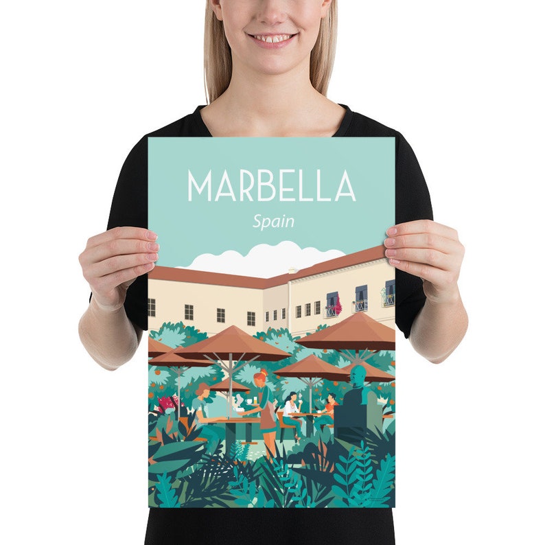 Marbella Spain Travel Poster Wall Art Size 8x10 12x16 18x24 Etsy