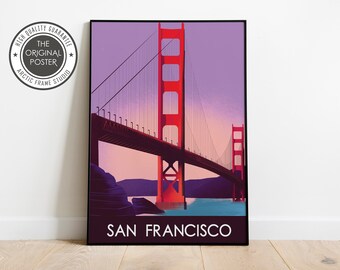 Golden Gate Bridge Vintage Travel Poster | San Francisco Wall Art
