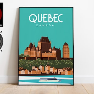 Taille de l'affiche de voyage Québec Canada (pouces) 8 x 10 12 x 16 16 x 20 18 x 24 24 x 36