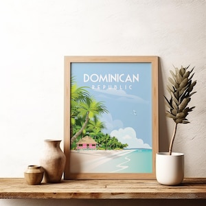 Poster di viaggio della Repubblica Dominicana 12x16 pollici file digitale. Puoi stamparli a casa.