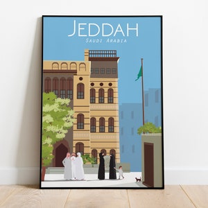 Jeddah Saudi Arabia  Travel Print, Poster, Saudi Arabia Poster, Travel Poster, 84,1x118,8 cm Digital print