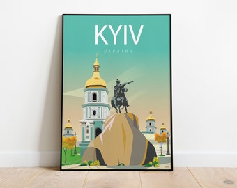 Ukraine Kyiv Travel Poster Printable Wall Art, Instant Digital Download A2 size