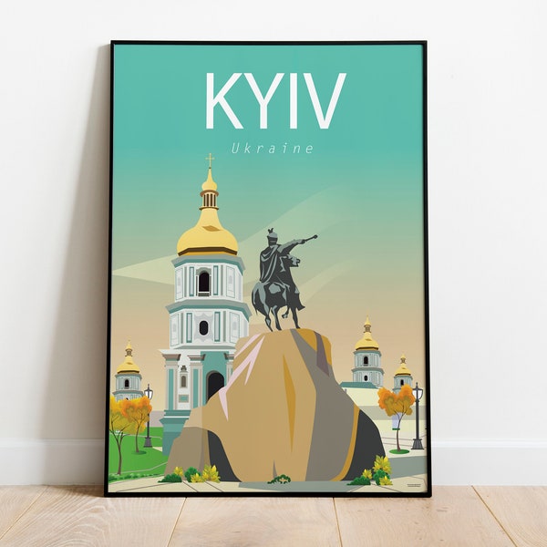 Ukraine Kyiv Travel Poster Printable Wall Art, Instant Digital Download A2 size