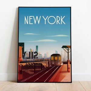 Arte de parede para impressão de pôster de viagem da cidade de Nova York, arte de parede de pôster de viagem Tamanhos: (polegadas) 8x10 12x16 12x18 16x20 18x24 24x36