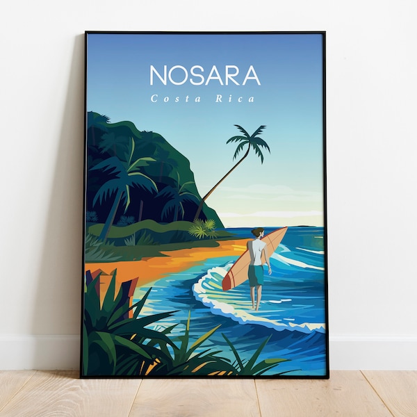 Costa rica travel poster surf  digital file 12x16 inches digital poster