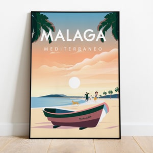 Malaga travel poster digital file 70x100 cm  size