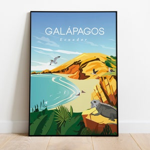 Isla Galápagos Ecuador cartel de viaje archivo digital 12x16 pulgadas cartel digital