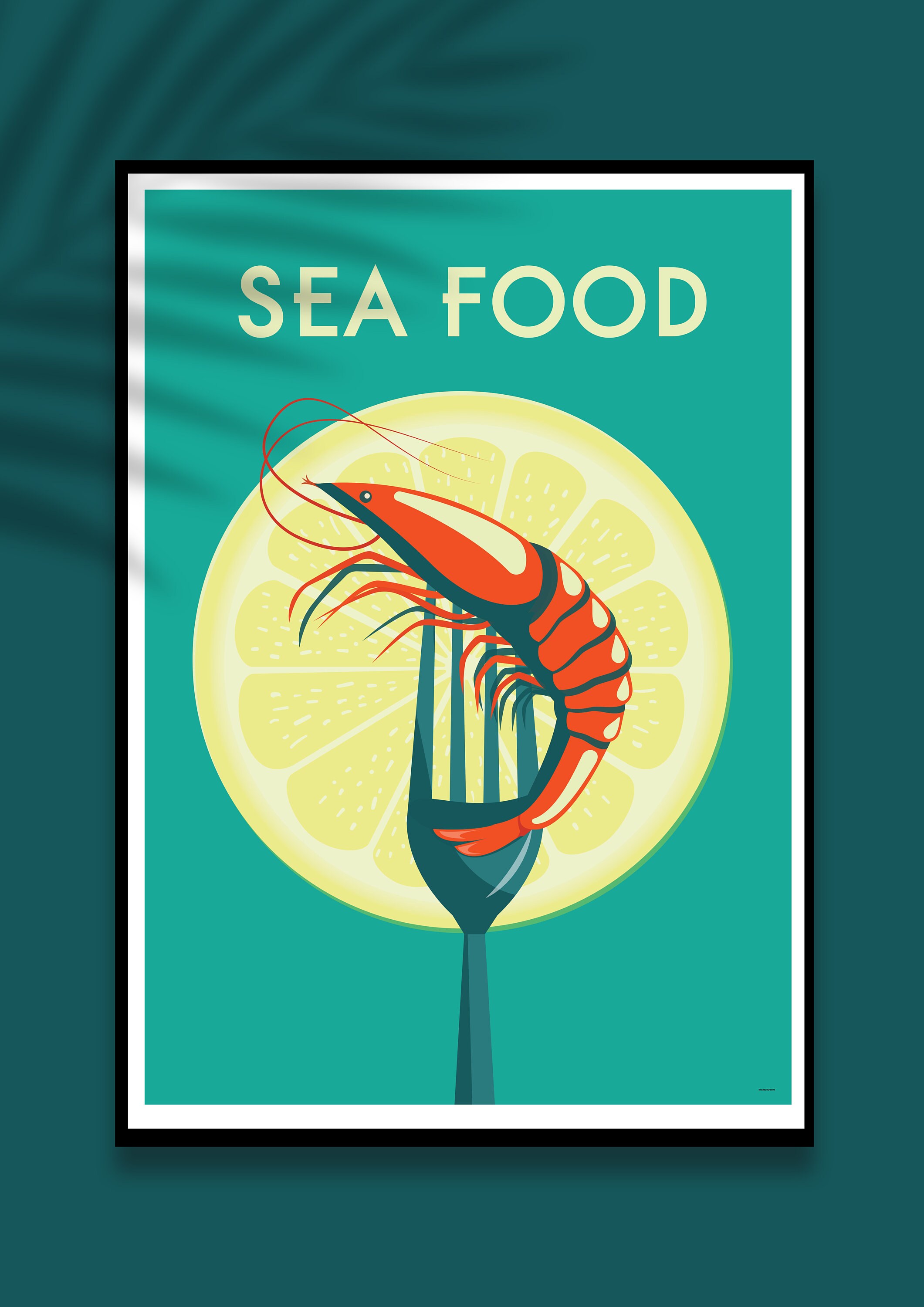 Kitchen Fish Poster Sea Food Poster Kitchen Shrimp Poster Home Decoration Vintage Poster ...