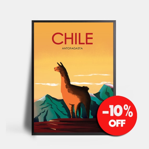 Antofagasta Chile | Vintage Travel Poster | Enhanced Matte Paper