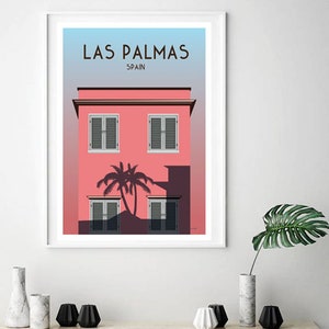 Las palmas/ Vintage Travel Poster, / cartel minimalista/cartel de viaje / decoración mural / cartel españa / islas canarias