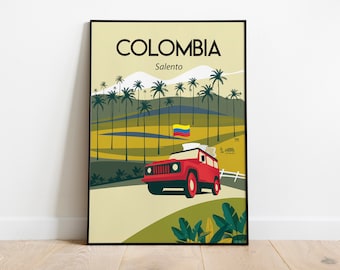 salento colombia Valle de Cocora travel poster Digital File Size The A3 size29.7 x 42.0cm, 11.69 x 16.53 inches,