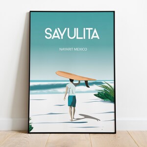 Sayulita Mexico  Vintage Travel Poster, Instant Digital Download JPEG File  | Size 11X17  Inches