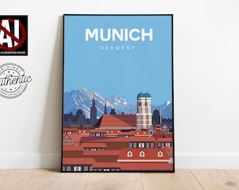 Munich Germany Travel Poster | Printable Wall Art - Instant Digital Download (A2 Size)