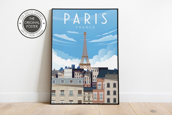 Paris Travel poster city travel poster paris eiffel tower Wall sizes (inches) 8x10 12x16 12x18 18x24 24x36