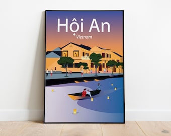 Hoi an Vietnam  Poster Travel Poster Sizes  16x30 inches   inches Wall Art, Vietnam  Instant Digital Download