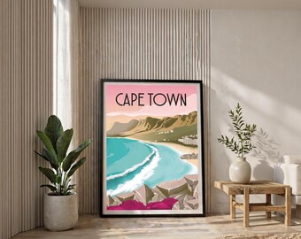 Cape Town Vintage Travel Poster, Enhanced Matte Paper Print - Etsy