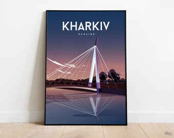 Kharkiv Ukraine travel poster digital file 12x18 inches
