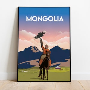 Mongolia travel poster size  size  inches Paper thickness